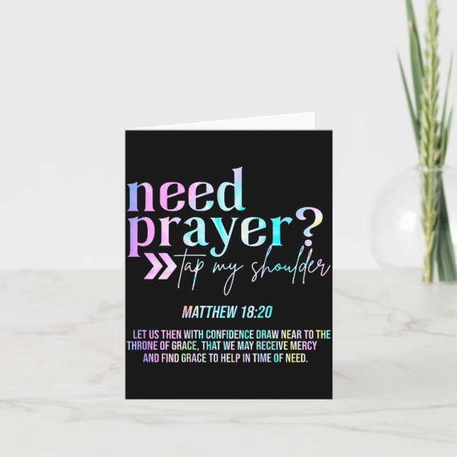 Need Prayer Tap My Shoulder Christian Men Women (o Card (Front)