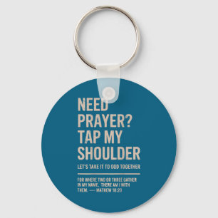 Need Prayer Tap Shoulder Christian Bible Verse Key Ring