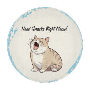 Need Snacks Right Meow Cutting Board