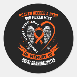 Needed A Hero God Picked Great Granddaughter Leuke Classic Round Sticker