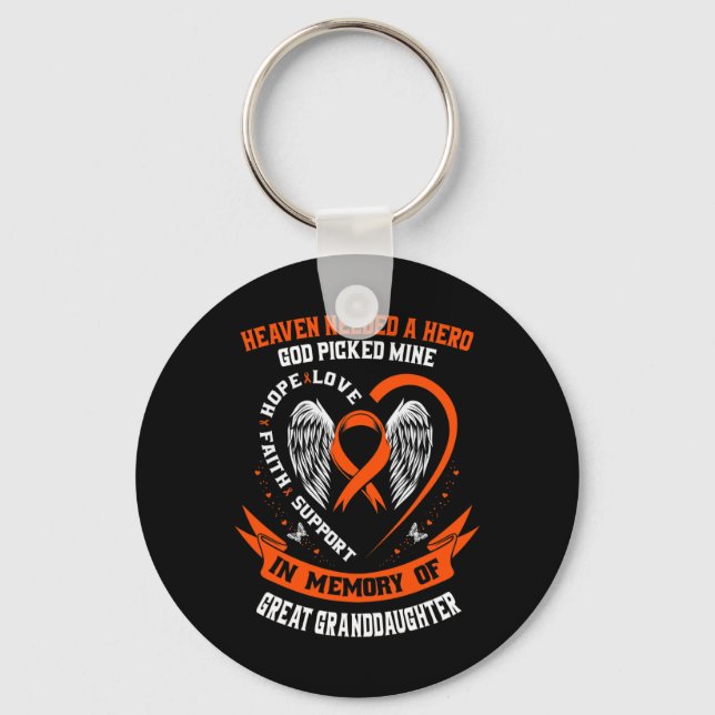 Needed A Hero God Picked Great Granddaughter Leuke Key Ring (Front)