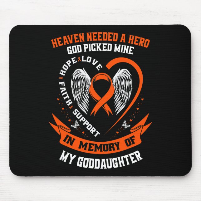 Needed A Hero God Picked My Goddaughter Leukaemia  Mouse Mat (Front)