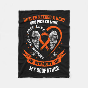Needed A Hero God Picked My Godfather Leukaemia Ca Fleece Blanket