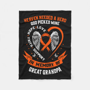 Needed A Hero God Picked My Great Grandpa Leukaemi Fleece Blanket
