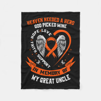 Needed A Hero God Picked My Great Uncle Leukaemia Fleece Blanket