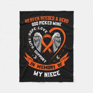 Needed A Hero God Picked My Niece Leukaemia Awaren Fleece Blanket