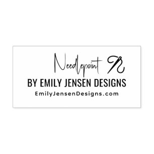 Needle Needlepoint #1 Business Name Website URL Self-inking Stamp