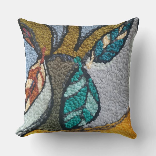 Needle Punch abstract fall design pillow (Front)