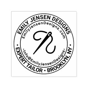 Needle Sewing Business Name Location URL Email Self-inking Stamp