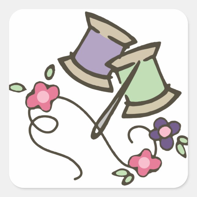 Needle & Thread Square Sticker (Front)