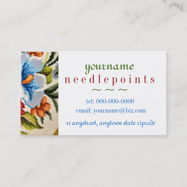 Needlepoint Business Card (Front)