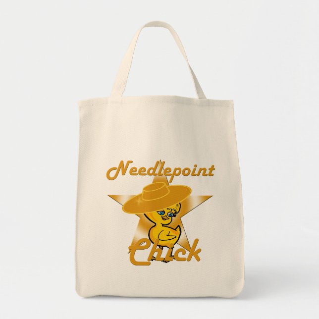 Needlepoint Chick #10 Tote Bag (Front)