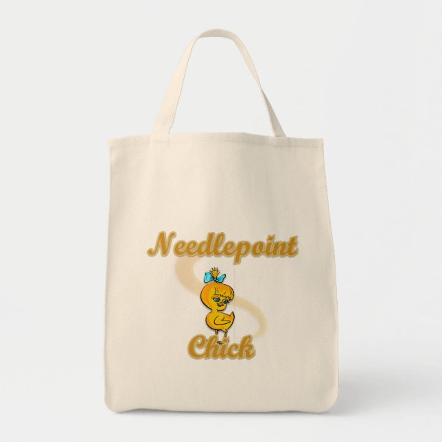 Needlepoint Chick Tote Bag (Front)