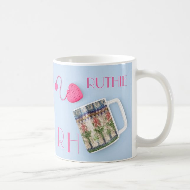 Needlepoint Personalised Ruthie Coffee Mug (Right)