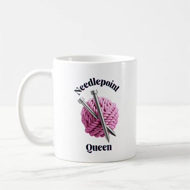 Needlepoint Queen Coffee Mug (Left)