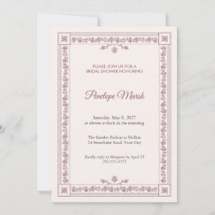 Needlepoint Stitchery Bridal Shower Invitation