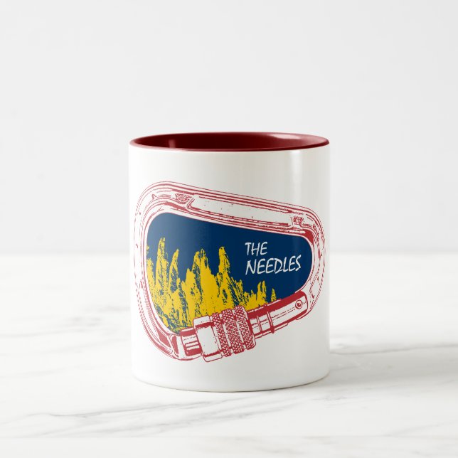 Needles Climbing Carabiner Two-Tone Coffee Mug (Center)