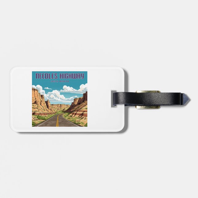 Needles Highway South Dakota Landscape Luggage Tag (Back Horizontal)