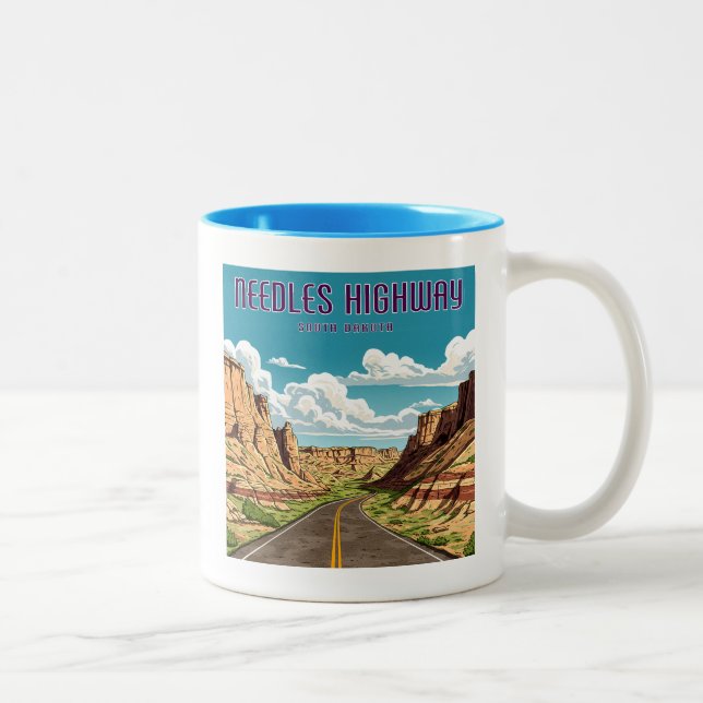 Needles Highway South Dakota Landscape Two-Tone Coffee Mug (Right)