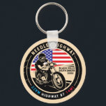 Needles Highway South Dakota Motorcycle Key Ring<br><div class="desc">Needles Highway done in a vintage,  distressed style emblem. It is a famous scenic drive found in South Dakota and apart of the Peter Norbeck Scenic Byway.</div>