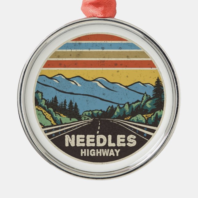 Needles Highway South Dakota Mountains Metal Tree Decoration (Front)