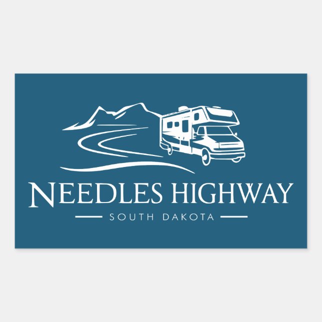 Needles Highway South Dakota Recreational Vehicle Rectangular Sticker (Front)