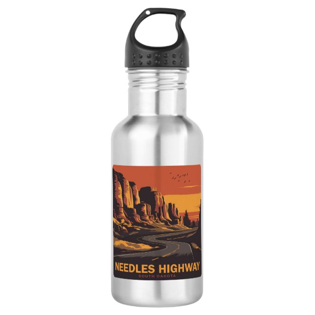 Needles Highway South Dakota Red Sky 532 Ml Water Bottle (Front)