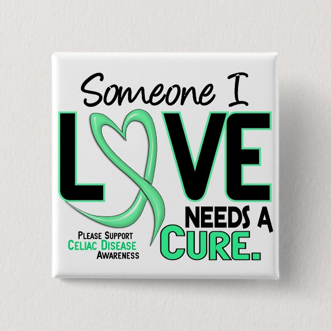 NEEDS A CURE 2 CELIAC DISEASE T-Shirts & Gifts 15 Cm Square Badge (Front)