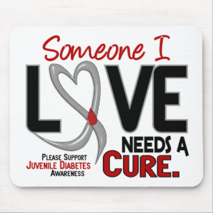 NEEDS A CURE 2 JUVENILE DIABETES T-Shirts & Gifts Mouse Mat