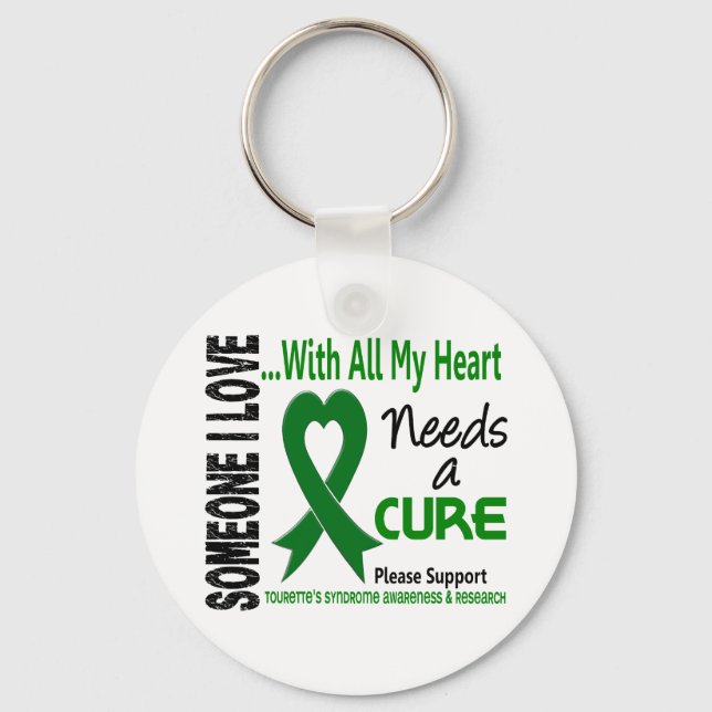 Needs A Cure Tourette's Syndrome Key Ring (Front)