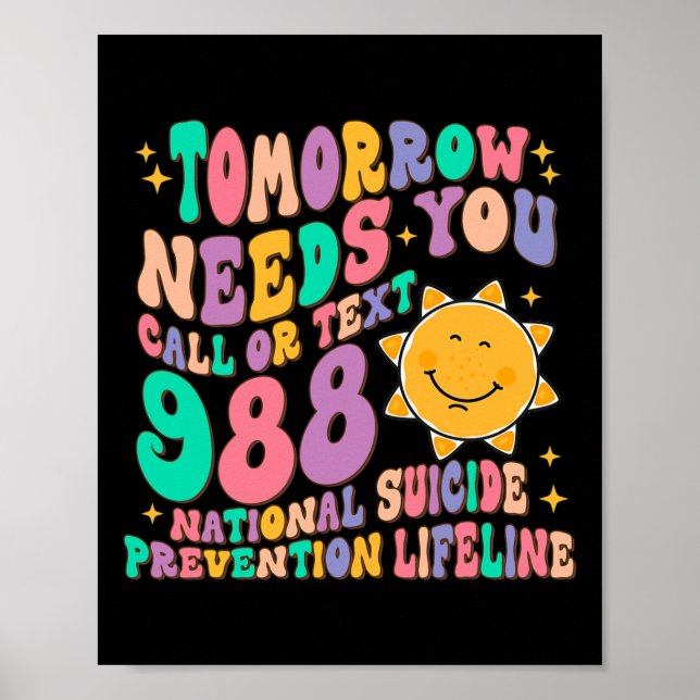 Needs You Call Text 988 National Suicide Preventio Poster (Front)