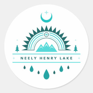 NEELY HENRY LAKE alabama rainbow moon Classic Round Sticker