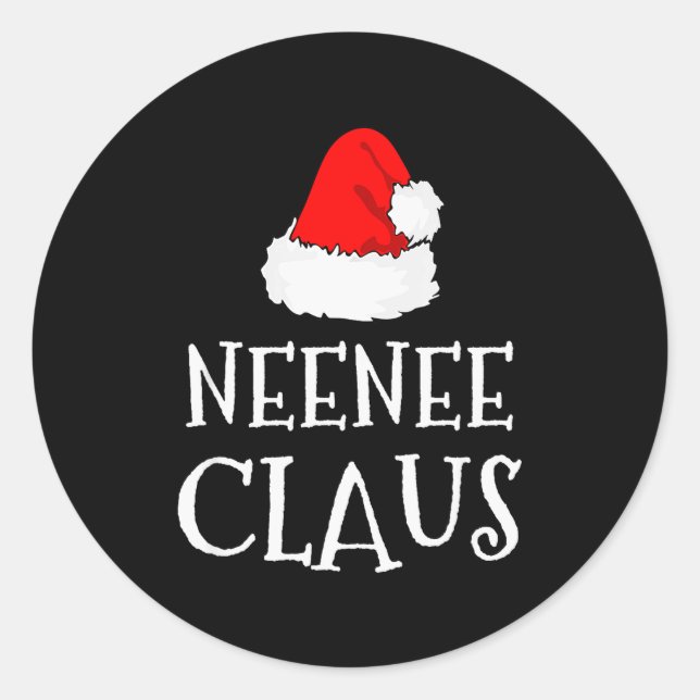 Neenee Claus Christmas Santas Pajama Family Matchi Classic Round Sticker (Front)