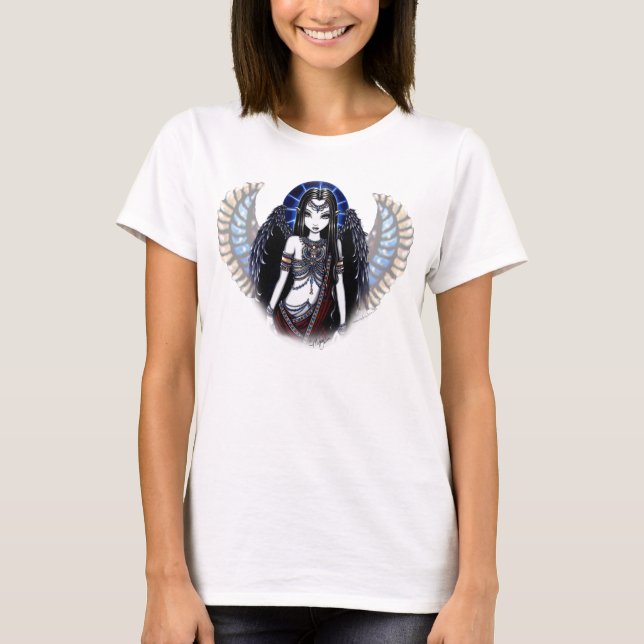 "Nefertari" Egyptian Angel Brown Babydoll T-Shirt (Front)