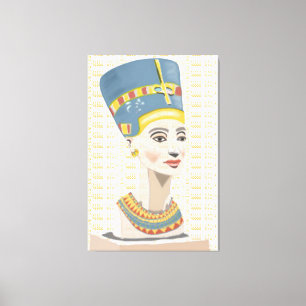 Nefertiti and Gold Tiled Cartouche Canvas Print