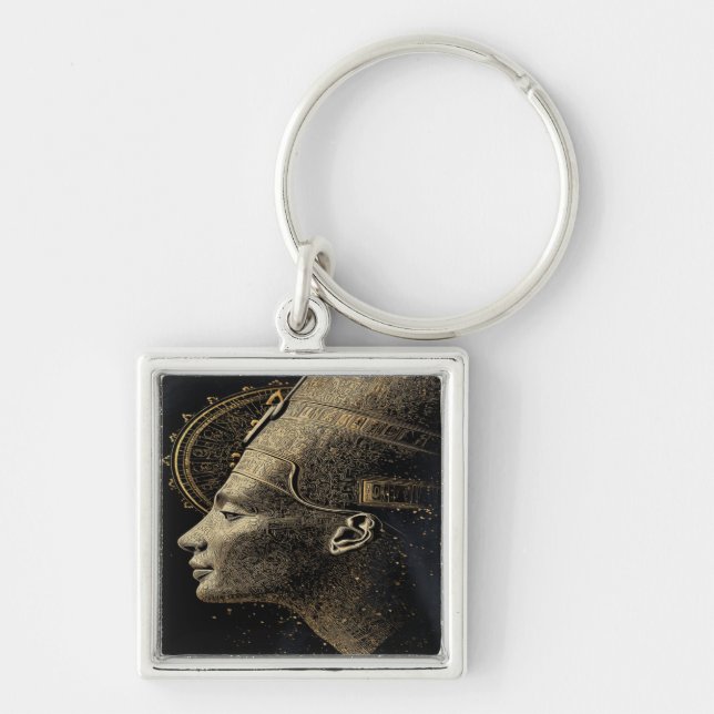 Nefertiti Modern Silhouette Line Art  Key Ring (Front)