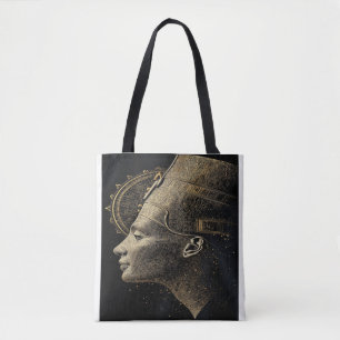 Nefertiti Modern Silhouette Line Art Tote Bag