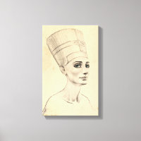 Nefertiti portrait drawing Ancient Egypt papyrus