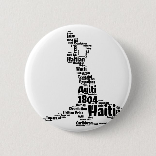 Neg Mawon Haitian Shapecloud Black | Neg Marron Ha 6 Cm Round Badge (Front)