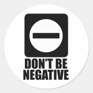 Negative 2 Black Classic Round Sticker