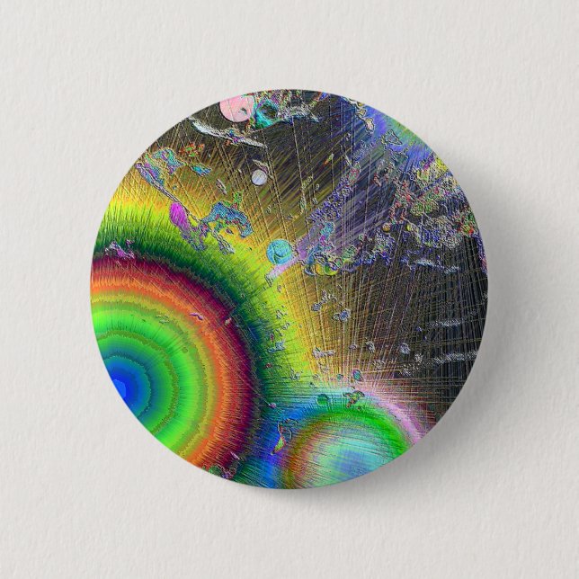 Negative Enamel Sunburst 6 Cm Round Badge (Front)