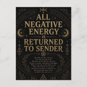 Negative Energy is Returned to Sender Pagan Spell Postcard