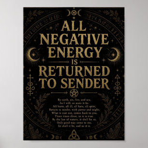 Negative Energy is Returned to Sender Pagan Spell Poster