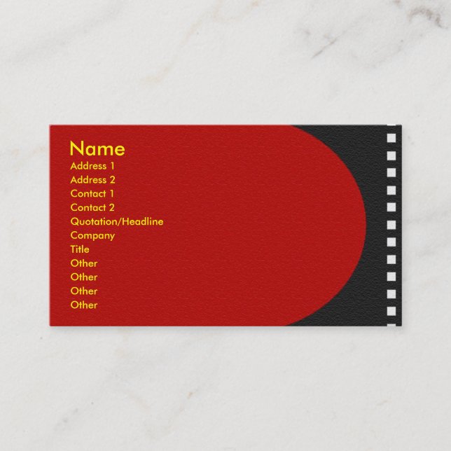 Negative Film Strip Profile Card (Front)