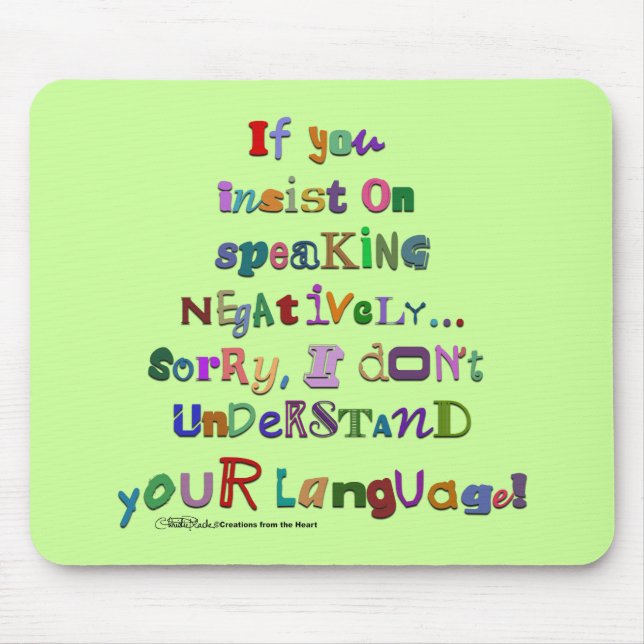 Negative Language Mouse Mat (Front)
