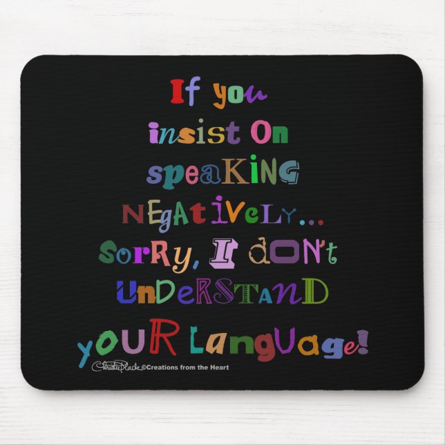 Negative Language Mouse Mat (Front)