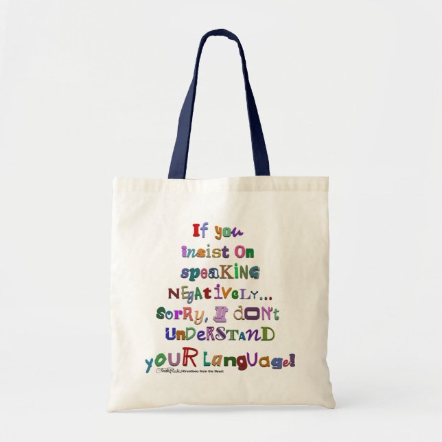 Negative Language Tote Bag (Front)