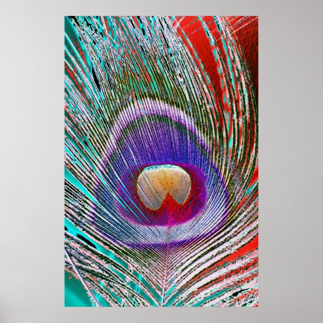 Negative Peacock Feather Poster (Front)