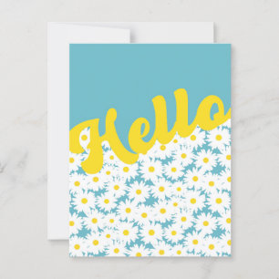 Negative Space Daisies Hello Thinking of You Postcard