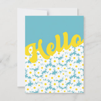 Negative Space Daisies Hello Thinking of You Postcard